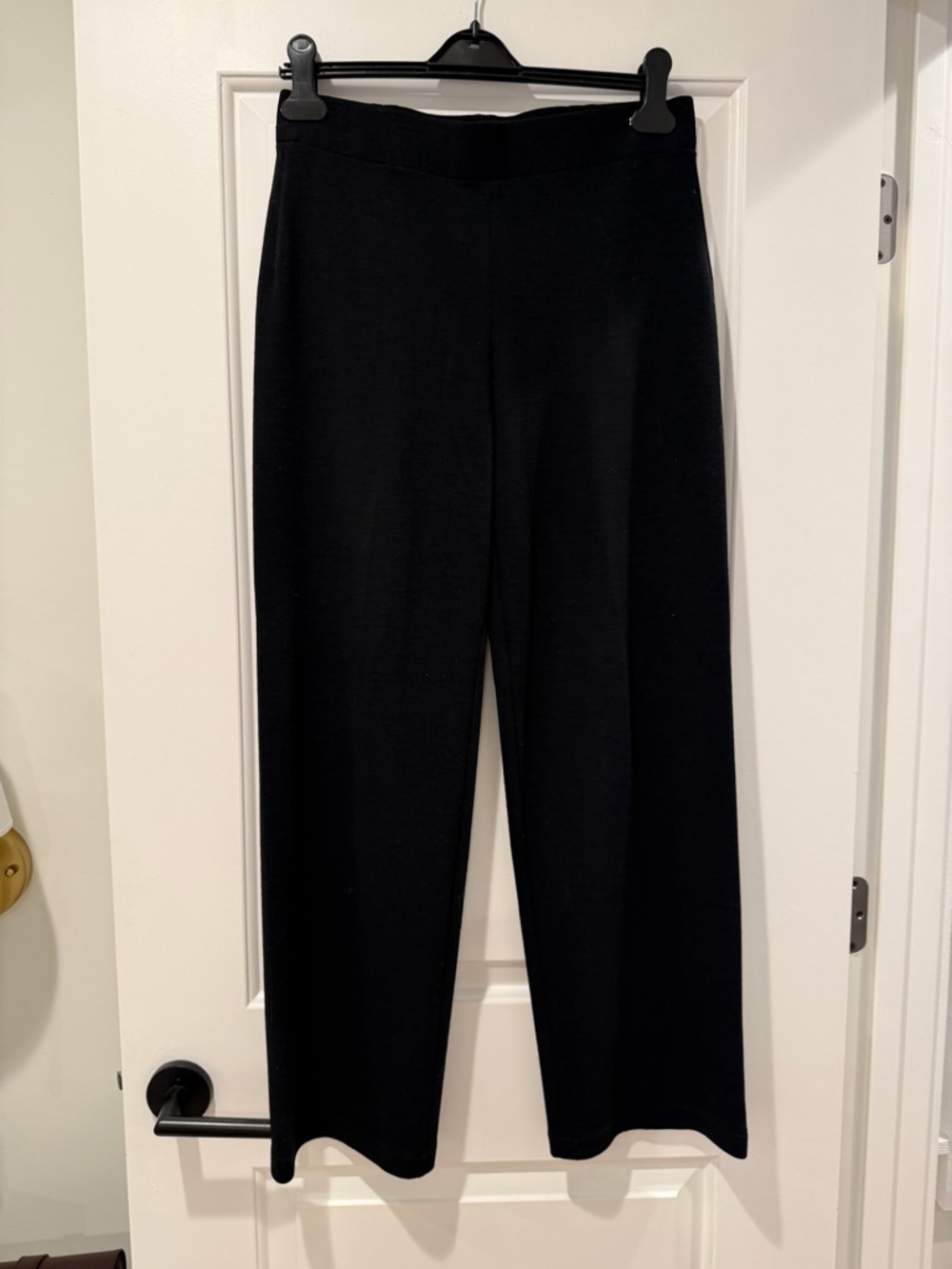 Eileen Fisher Black Straight-Leg Knit Pants - size small